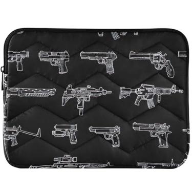 Imagem de Capa acolchoada para notebook com estampa de arma de desenho animado para MacBook Air 13 manga universal 13-14 polegadas capa para laptop
