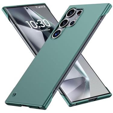 Imagem de GRECAZO Capa ultrafina fosca projetada para Samsung Galaxy S24 ultra sem moldura 6,8 polegadas fina minimalista leve fosca capa protetora sem bordas - verde escuro