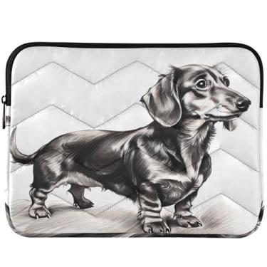 Imagem de Dachshund Capa para notebook fofa com estampa de cachorro, capa para notebook fofa, universal, 13 a 14 polegadas, capa para laptop para Macbook Pro, capa de 13 polegadas