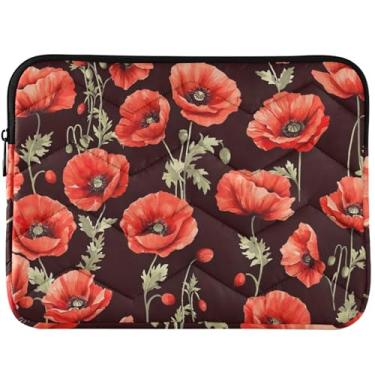 Imagem de Capa para notebook com flor de papoula vermelha para laptop MacBook Pro de 13 polegadas, bolsas e capas universais de 13 a 14 polegadas