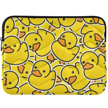 Imagem de Capa protetora para laptop de borracha pato amarelo com estampa fofa capa para laptop universal de 13 polegadas