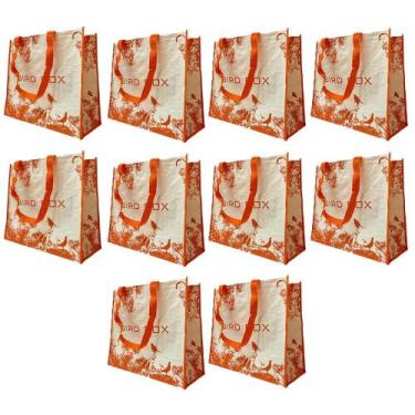 Imagem de Bolsa Sacola de Ombro Ecobag Kit 10 Uni Reutilizavel Compras Mercado D