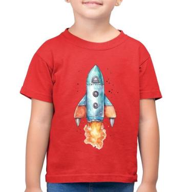 Imagem de Camiseta Algodão Infantil Foguete - Foca na Moda, Vermelho, 2