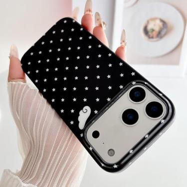 Imagem de Weonmov Capa para iPhone 17 Pro, linda estampa de asas de anjo, capa rígida de proteção à prova de choque para mulheres meninas homens 6,3 polegadas - preta