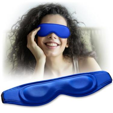 Imagem de Máscara de gelo contornada para olhos inchados: compressa fria de gel para olheiras, pressão sinusal e fadiga ocular, terapia de resfriamento reutilizável, serve para todos os tamanhos de cabeça