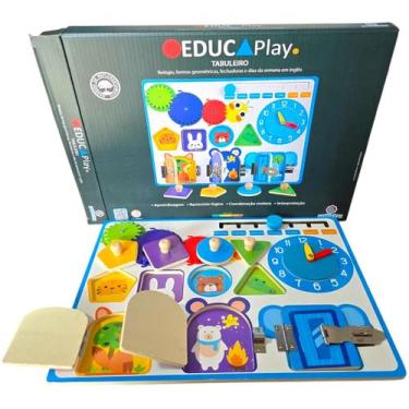 Imagem de Formas madeira losa desenho encaixe brinquedo educativo kids - Educ Pl