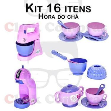 Imagem de Brinquedo Cozinha Hora do Chá, Café e Bolo 16pç - CLICKCOMPRAS BRINQUE