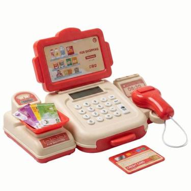 Imagem de Caixa Registradora Infantil Com Calculadora Luzes E Sons Brinquedo Par