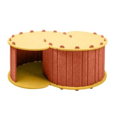 Imagem de Generic Cama túnel para gatos, caverna para gatos com 2 buracos, confortável para todas as estações, universal, fácil de limpar, respirável, casa para animais, L