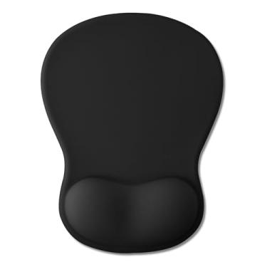 Imagem de Mouse pad de gel com suporte de pulso, mousepad ergonômico com descanso de pulso, mouse pad para jogos com almofada macia e base de poliuretano antiderrapante, design côncavo e alívio da dor, para