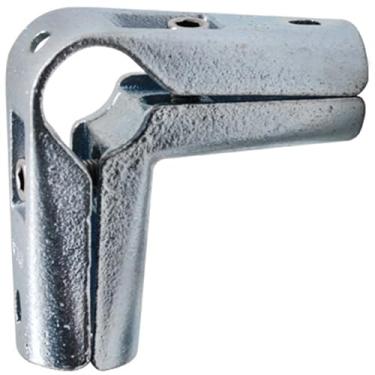 Imagem de Conector de braçadeira de tubo de ferro fundido, prata, tubo redondo de 2,5 cm, junta de direção dupla, conexões de prateleiras e cercas, pacote com 1 (3 vias em forma de L)