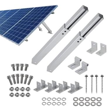 Imagem de Suporte para Painel Solar - Suporte Em Liga Alumínio Resistente,Suportes com Ângulo de Inclinação Ajustável entre 15 e 30 Graus - Para Telhado Parede Chão RV Barcos e Reboques