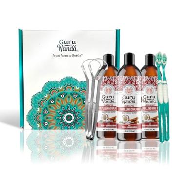 Imagem de GuruNanda Óleo de Ashwagandha com óleo de nim e óleos essenciais puros – Fórmula inspirada em Ayurveda para cuidados bucais diários – Sem álcool e flúor, 10 x 20 ml