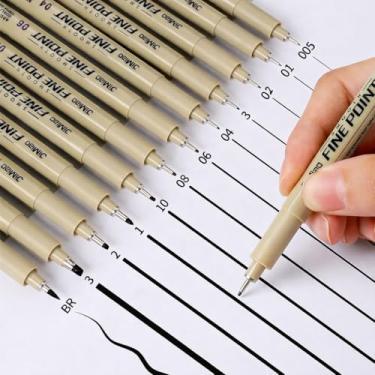 Imagem de Kit 12 Canetas Nanquim Profissionais Sakura – Desenho Artístico, Mangá, Ilustração, Line Art, Lettering, Caligrafia e Desenho Técnico – Tinta Preta Premium à Prova d’Água