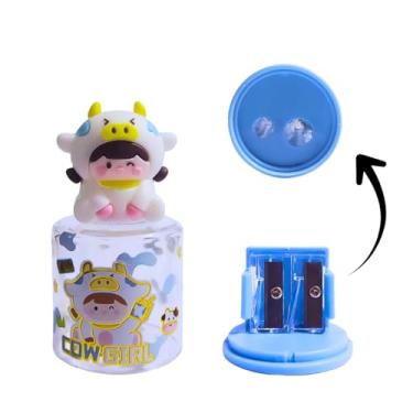 Imagem de Apontador Escolar Cow Girl com Depósito, Duplo Furo para Lápis Finos e Grossos (Apontador Cow Girl)