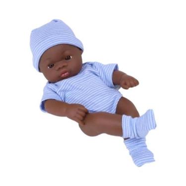 Imagem de Boneca Reborn De Vinil Macio Preta De 20cm, Brinquedo Fofo Para Menina