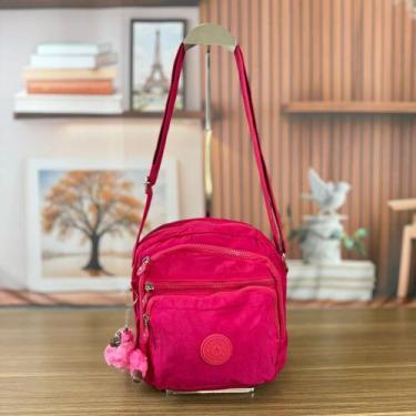 Imagem de Bolsa Transversal Feminina Compacta Pequena Alça Ajustável Chaveiro Zí