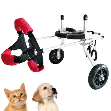 Imagem de Cadeira de rodas ajustável para pernas traseiras - Carrinho leve para cães e gatos pequenos com pernas traseiras deficientes - Ajuda de mobilidade aprimorada para animais de estimação com deficiência