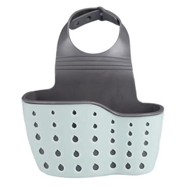 Imagem de Suporte de esponja para pia de cozinha Suporte de sabonete Cesta suspensa removível multifuncional com alça ajustável para drenar e organizar Acessórios para pia de cozinha feitos