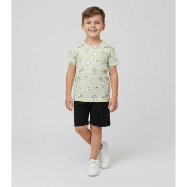 Imagem de Conjunto Infantil Camiseta e Bermuda Rovitex Kids Verde, 3, Verde