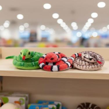 Imagem de Kit Mini Cobra De Pelúcia Realista 13cm Cor:3 Cores - Fizzy, 3 cores