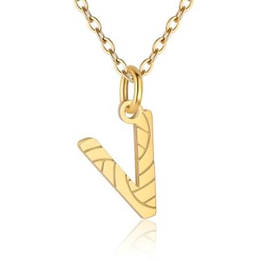 Imagem de RUOOUY Colar feminino com inicial de voleibol, banhado a ouro 18K, pingente de letra A-Z, joias de vôlei, acessórios esportivos, presente de Natal para namorada e filha, Aço inoxidável, Sem Pedra