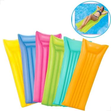 Imagem de Colchão Bronzeador Inflável Bóia Piscina Praia 183 Laranja