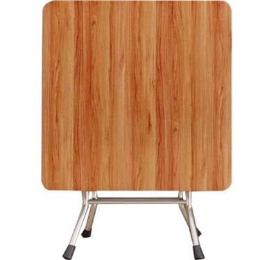 Imagem de Mesa dobrável portátil - mesa de jantar e estudo de alta carga, design compacto e econômico para casa e escritório, acabamento rústico de tronco, 80 x 80 x 77 cm, fácil armazenamento e uso