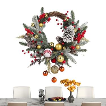 Imagem de Guirlanda de porta | Decoração de parede decorativa de guirlanda, enfeite de guirlanda de Natal, para garagem de inverno, exterior, interior, janela, casa, casamento, lareira