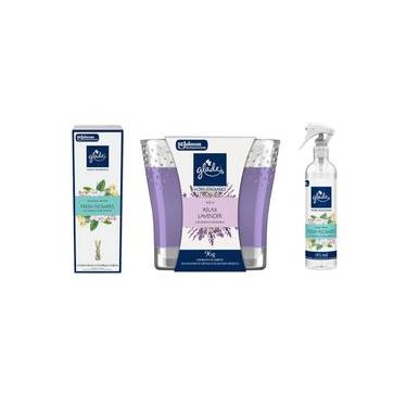 Imagem de Kit Glade Difusor de Aromas 100ml + Odorizador Ambiente 265ml + Vela Perfumada 96g