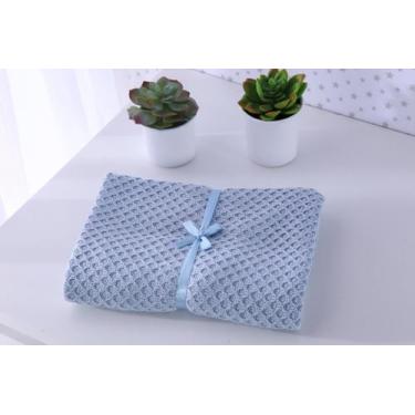 Imagem de Manta De Tricot Para Bebe Menino Menina Colmeia - Aconchego Baby Enxov