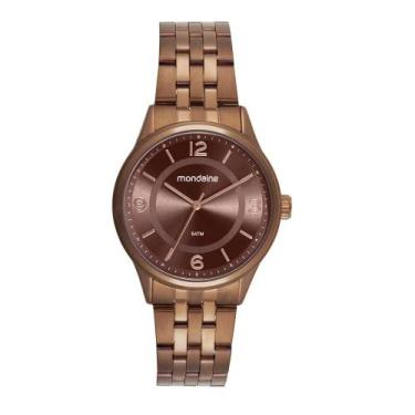 Imagem de Relógio Mondaine Feminino Aço Marrom Elegante 32941LPMVME1