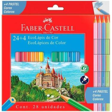 Imagem de Lápis de Cor Ecolápis 28 Cores + 4 Pastel - Faber Castell