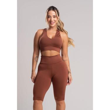 Imagem de Bermuda Suplex Cintura Alta Fitness Feminino Mvb Modas-Feminino