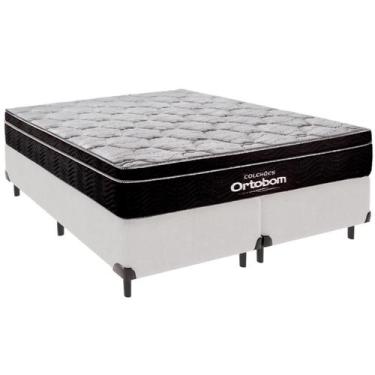 Imagem de Cama Box Queen e Colchão Elegant Molas Ensacadas Ortobom Branco
