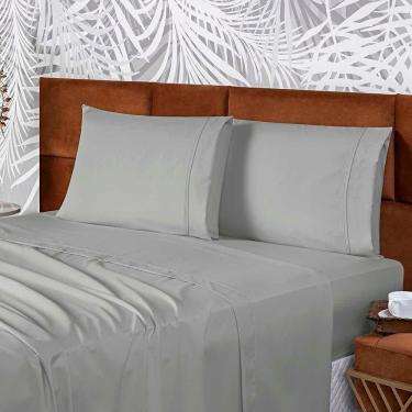 Imagem de Jogo De Lençol Conforto Queen 3 Peças Micropercal 200 Fios C- Elástico - Cinza