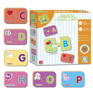 Imagem de Quebra Cabeça Descobrindo Alfabeto Jogo Educativo Brinquedo - NIG