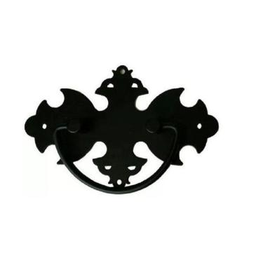 Imagem de Kit 20 Puxadores Medalhão Com Alça Preto - Telis Ferragens