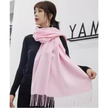 Imagem de Anti-pilling cachecol feminino de inverno com 180g Cor:ROSAQUANTIDADE: