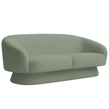 Imagem de Sofá Orgânico 03 Lugares 180cm Liz Bouclé Verde Claro - Nexta Casa