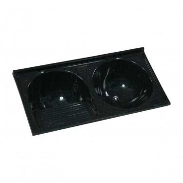 Imagem de Tanque de Lavanderia Rorato Duplo 138 X 69CM em Mármore Sintético com 2 Cubas Preto