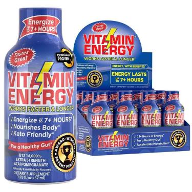 Imagem de Energy Shots Vitamin Energy B12 Com Sabor De Açaí E Romã-Unissex