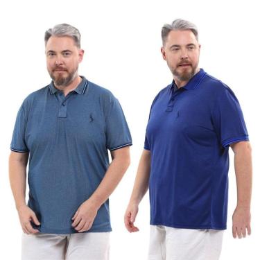 Imagem de Kit 2 Camisa Polo Masculina Plus Size Piquet Viscose Dry-Masculino