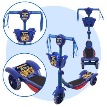 Imagem de Patinete Infantil 3 Rodas Com Led Som E Cesta Menino Menina - Toys 2U,