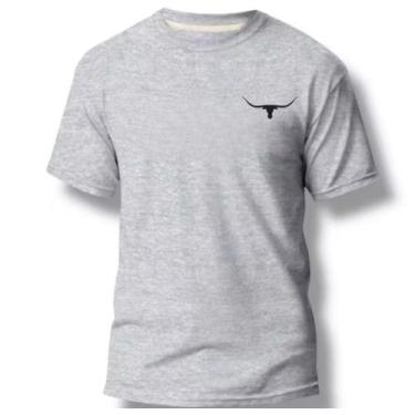 Imagem de Camiseta masculina 100% algodão modelo country - Lhshop, Cinza, M