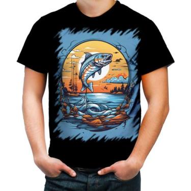 Imagem de Camiseta Colorida Pesca Esportiva Peixes Azul Paz 5 - Kasubeck Store®,