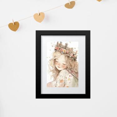 Imagem de Quadro Infantil Grande Menina Princesa - 60x48cm