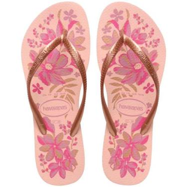 Imagem de Chinelo Havaianas Slim Organic Feminino Adulto Floral Cor:RosaTamanho: