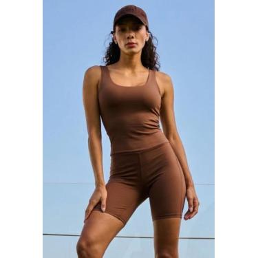 Imagem de Macaquinho Fitness Alças Largas Polo Wear Marrom Escuro, Marrom, P