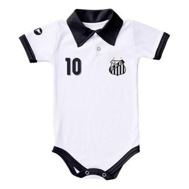 Imagem de Body Santos Bebe Recem Nascido Branco Ou Rosa Oficial - Branco - M (3-